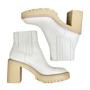Dolce Vita Caster H2O Women Platform Ankle Boot/Booties Sz 8.5 Ivory Leather New